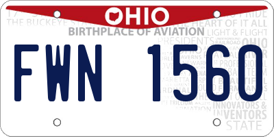 OH license plate FWN1560