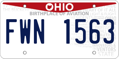 OH license plate FWN1563