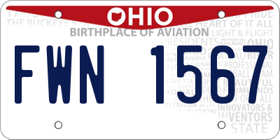 OH license plate FWN1567