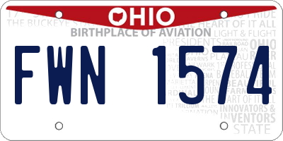 OH license plate FWN1574
