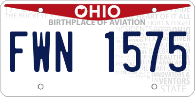 OH license plate FWN1575