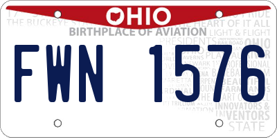 OH license plate FWN1576
