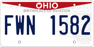 OH license plate FWN1582