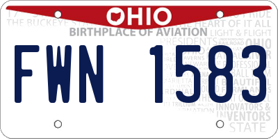 OH license plate FWN1583