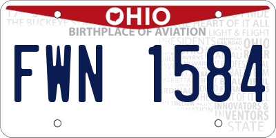 OH license plate FWN1584