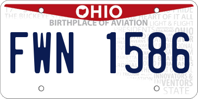 OH license plate FWN1586