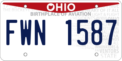 OH license plate FWN1587