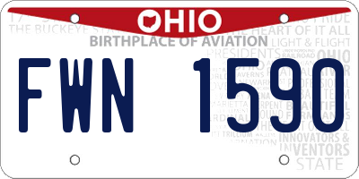 OH license plate FWN1590