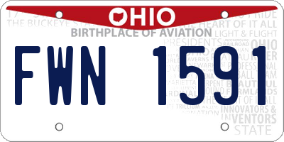 OH license plate FWN1591