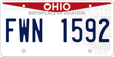 OH license plate FWN1592