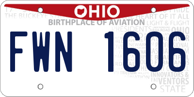 OH license plate FWN1606