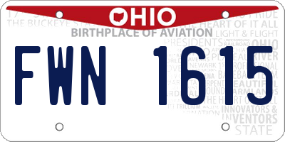 OH license plate FWN1615