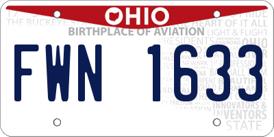 OH license plate FWN1633