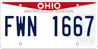 OH license plate FWN1667