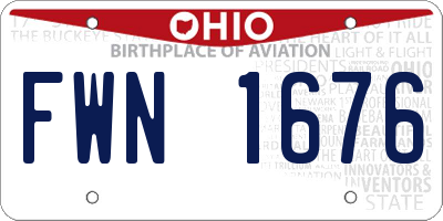 OH license plate FWN1676