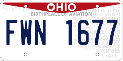 OH license plate FWN1677