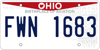OH license plate FWN1683