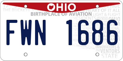 OH license plate FWN1686