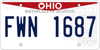 OH license plate FWN1687