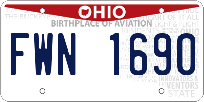 OH license plate FWN1690