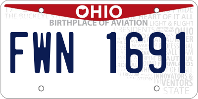 OH license plate FWN1691