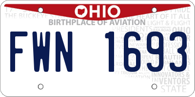 OH license plate FWN1693