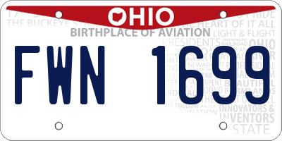 OH license plate FWN1699