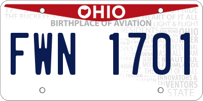 OH license plate FWN1701