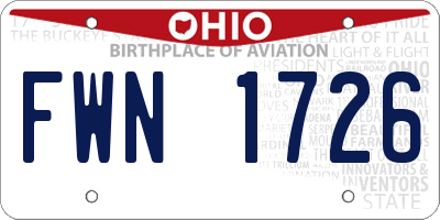 OH license plate FWN1726