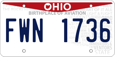 OH license plate FWN1736