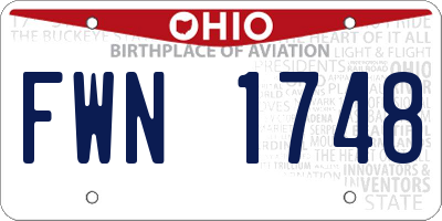 OH license plate FWN1748
