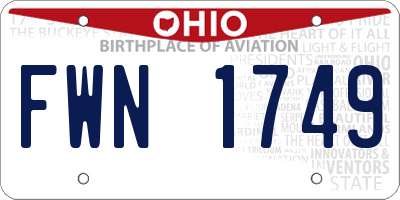 OH license plate FWN1749