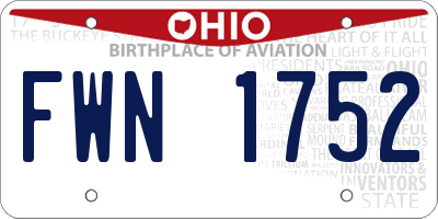 OH license plate FWN1752