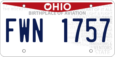 OH license plate FWN1757