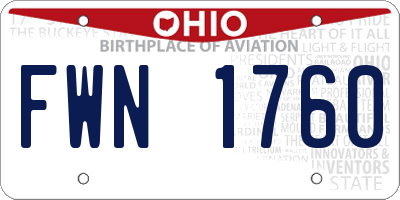 OH license plate FWN1760