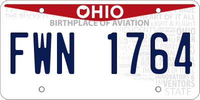 OH license plate FWN1764