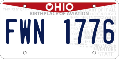 OH license plate FWN1776