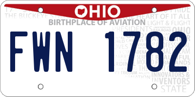 OH license plate FWN1782
