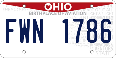 OH license plate FWN1786