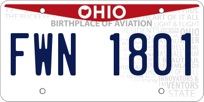 OH license plate FWN1801