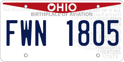 OH license plate FWN1805