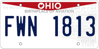 OH license plate FWN1813