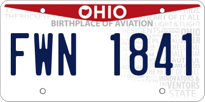 OH license plate FWN1841