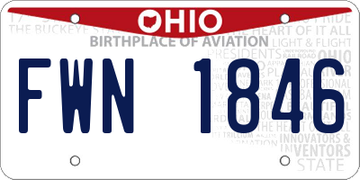 OH license plate FWN1846