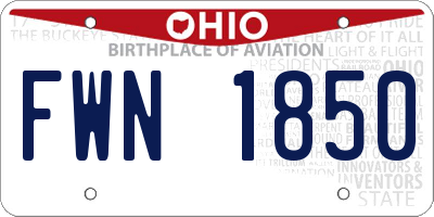 OH license plate FWN1850
