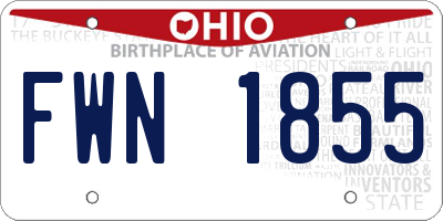 OH license plate FWN1855