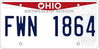 OH license plate FWN1864