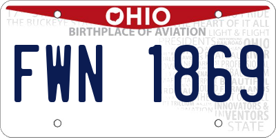 OH license plate FWN1869