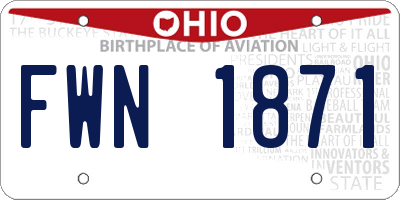 OH license plate FWN1871