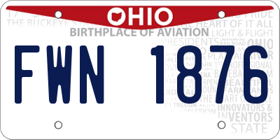 OH license plate FWN1876